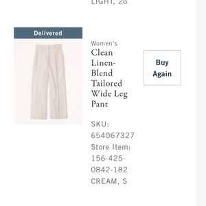 Abercrombie & Fitch Women's Clean Linen-Blend Tailored Wide Leg Pant